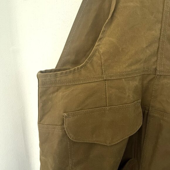 Filson Oil Finished Double Tin Cloth Overalls Bib Men’s 42x 35 Unhemmed USA Tan - Picture 5 of 14
